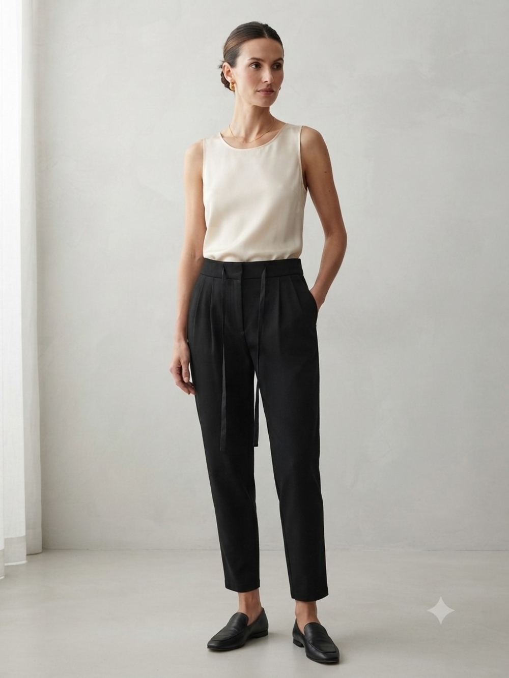 Wilfred Black High-Rise Tapered Ankle Pants Size 6